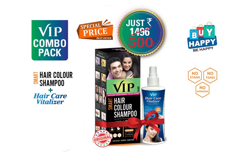 Buy VIP Hair Color Shampoo Black 180ml Online  Lulu Hypermarket India